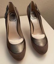 Dior Deco Dorsay Pump In Stone. New In Box. 100% Authentic