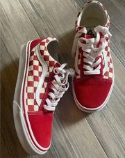 VANS Old Skool Checkerboard Red & White Size 7