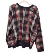 Northern Reflections  cotton plaid chunky knit vintage sweater size XL.