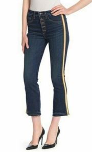 Veronica Beard Carolyn 10” Tux Stripe Baby Boot Flare Jeans 24