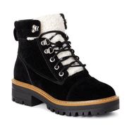 Women’s Time and Tru Sherpa Lined Hiker Boots, Black, Size 9 NWOT