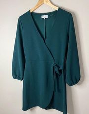 MADEWELL texture & thread green long sleeve side tie