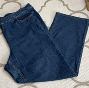 Eileen Fisher dark wash high waisted straight leg blue jeans