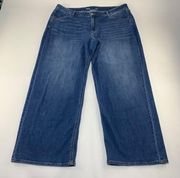 Old Navy New Moon Medium Wash Stretch Denim High Rise Wow Wide Leg Jeans 20