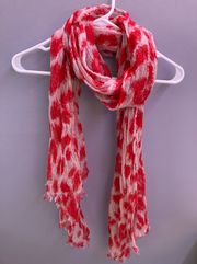 Red Leopard Print Scarf