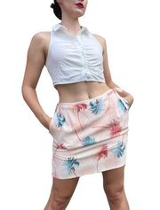 Vintage Tommy Bahama 100% Silk Tropical Print Tennis Golf Mini Skirt Size 8