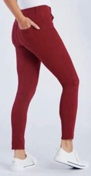 - Skinny-Leg 4-Pocket  Yoga Denim Jeans Small Petite Red