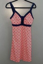 Geometric Print Cross Back Dress