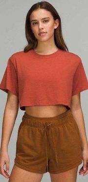 Lululemon NWT  All Yours Cropped T-Shirt Red Rock Size 10