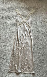 satin lace dress