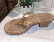 White Mountain “Bali” Neutral Color Flip/Flop Leather Sandal Size 7M-NWOT