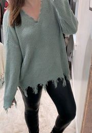 Full Circle Trends green sweater with fringe size 2X