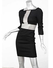 VERSACE Runway  Black Silver Chainmaille Wool Sheath Dress XS