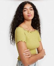 NWT LEVIS Gum Drop Top Green Off The Shoulder Crop Large Out of Stock