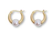 Elegant White Pearl Hoop Earrings for Women