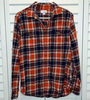 Flannel shirt medium button down long sleeve collar shirt pockets