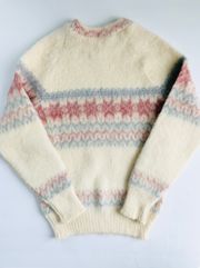 Icelandic Vintage 80s  Winter Snowflake Pure Wool Knit Sweater