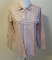 Garnet Hill Organic Cotton Striped Button Down Shirt
