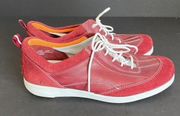 Timberland Womens Comfort Red Leather Sneakers Shoes Size 6