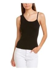 black Assymetrical ribbed tank  Size Large