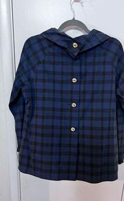 STS Sail To Sable Tartan Plaid Button Back Blouse Size L