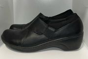 Clarks Womens Grasp High Black Leather Slip Resistant Work Shoes Women’s 9.5