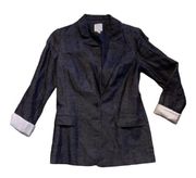 Halogen blue denim linen blend woman’s blazer XS extra small