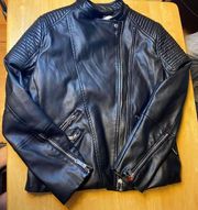 Black Faux Leather Black Jacket