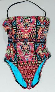 Rainbow Boho Bohemian Kaleidoscope One-Piece Bathing Suit Swimsuit Swimwear Size M 💖