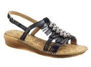 Laze Slingback Leather Fringe Low Tan