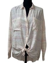 Lou & Grey Tie-front Button Up Shirt(Size Small)
