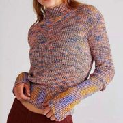 Free People Womens Sweater Multicolor Size S Blair Turtleneck Spacedye Pullover