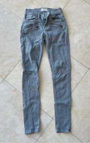 Gilded Intent Like New Gray Zipper Skinny Jeans Sz 24R