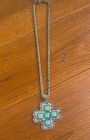 Western Turquoise Necklace Cross