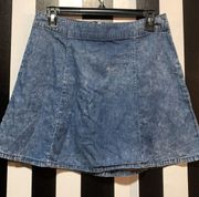 Y2K Bongo Denim Skater Mini Skirt EUC