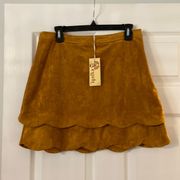 ARYEH Suede Skirt size M brand new with tag color camel waist 30”