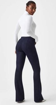 Spanx Navy Faux Suede Flare Pants