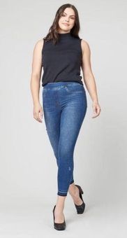 Spanx Distressed Skinny Ankle Jeans Size Medium Pull On Raw Released Hems  20203R