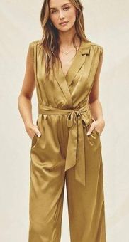 sienna rose satin sleeveless wedding guest jumpsuit us online