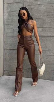 Meshki Tyra Faux Leather Pants Brown Size XS - $50 (44% Off Retail) New  With Tags - From Hannah