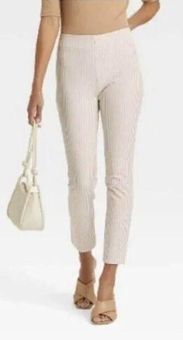 A New Day High-Rise Slim Fit Ankle Pants Cream Striped Women's 18