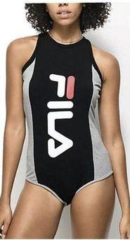 FILA NEW! black logo graphic cotton bodysuit size small - $30 New With Tags  - From kay