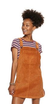 Corduroy Pinafore Dress Orange Size XS 