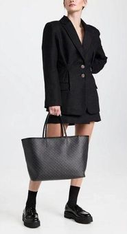 Anine Bing Emma Tote in Black Monogram Print Womens Travel Handbag Shopper  Bag