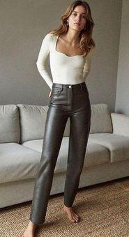 Aritzia Wilfred The Melina Pant High-waisted Vegan Leather Gray