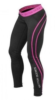 Better Bodies NWT black pink pinstripe training running tights