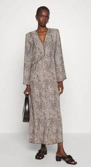 Louis Vuitton Snake-Print Flared Dress