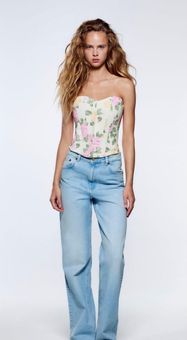 Selling blue corset top from Zara.