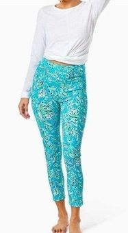 Lilly Pulitzer luxletic 24” high rise midi leggings turquoise