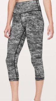 Lululemon Wunder Under Crop Leggings in Rush Jacquard Black